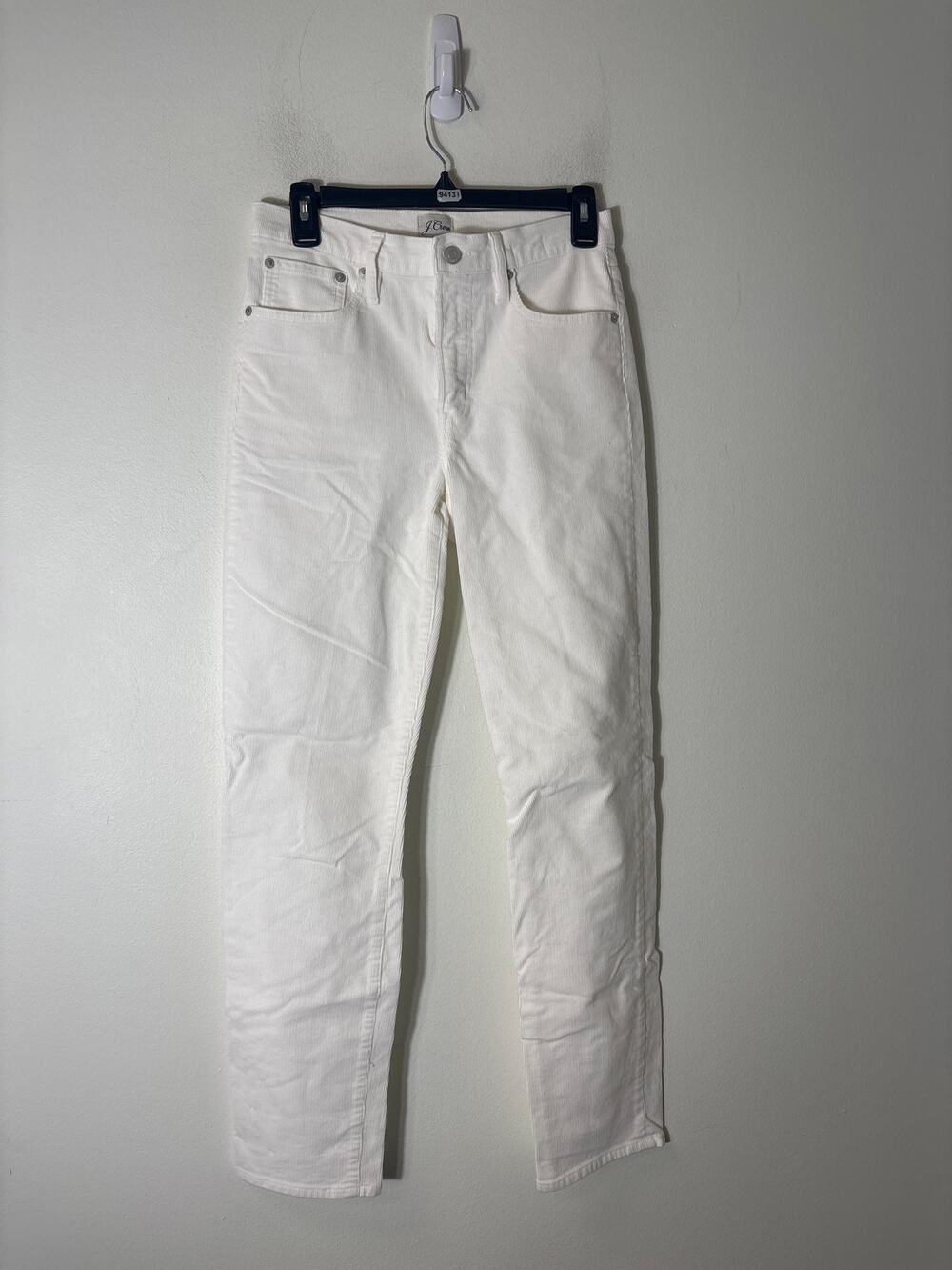 J.Crew White Cord Denim Fit Pants Sz 27